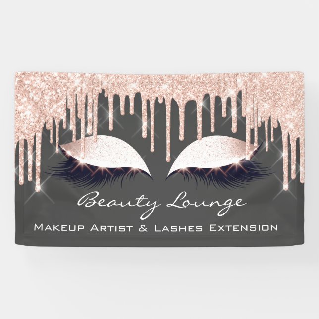 Banderoles Maquillage ArtistLashes Extension Rose Gold Grey E (Horizontal)