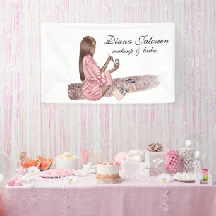 Banderoles Maquillage Femmes Cils artiste Salon Brosse Rose