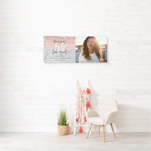 Banderoles Marbre parties scintillant rose pour 50 ans d'anni