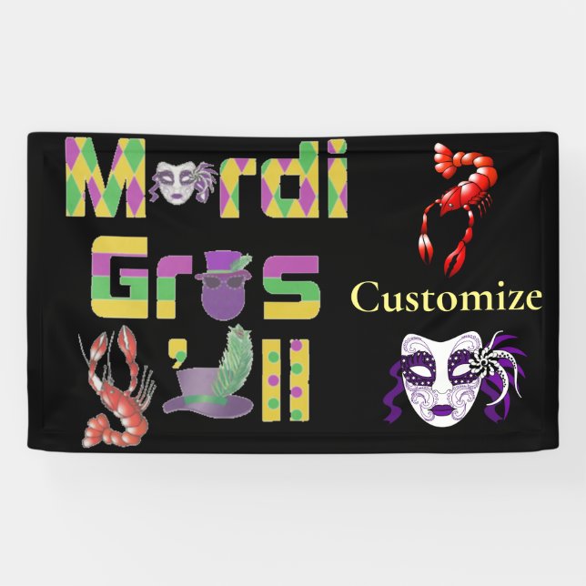 Banderoles Mardi Gras Y'all Thunder_Cove (Horizontal)