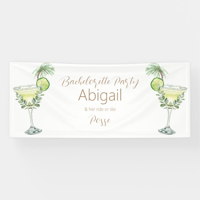 Banderoles Margarita Beach Ride ou Die Posse Bachelorette (Horizontal)