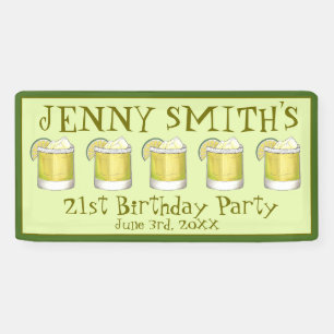 Banderoles Margarita Cocktail 21e Anniversaire Enterrement de