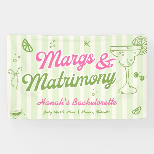 Banderoles Margs et mariage Enterrement de vie de jeune fille (Horizontal)