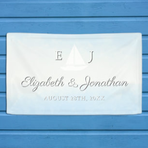 Banderoles Mariage Aquarelle Eau Rendant au Ciel