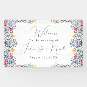 Banderoles Mariage arc-en-ciel de style vibrant fiesta mexica