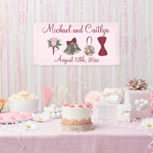 Banderoles Mariage Bells Fleurs Bow Cravate Bridal Rose Bouqu