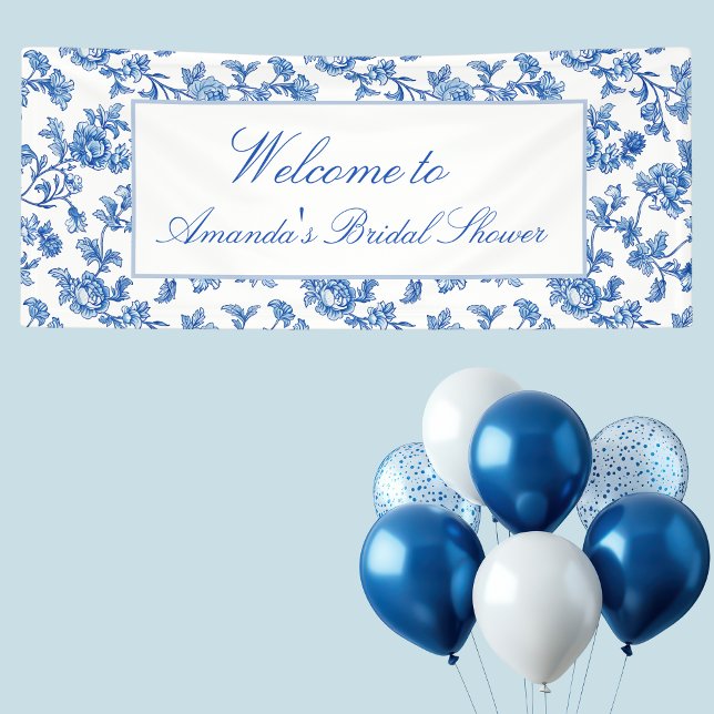 Banderoles Mariage Blue et Blanc Chinoiserie  (Créateur téléchargé)