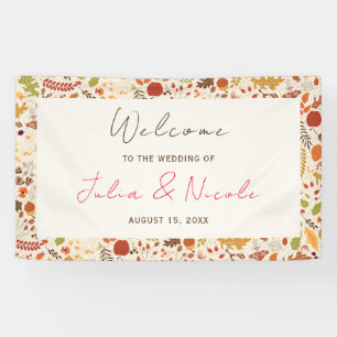 Banderoles Mariage Bohème Floral Rustique Automne Chute de Ma