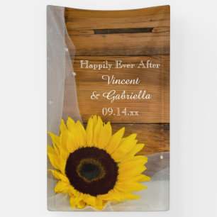 Banderoles Mariage campagnard du voile de tournesol et nuptia