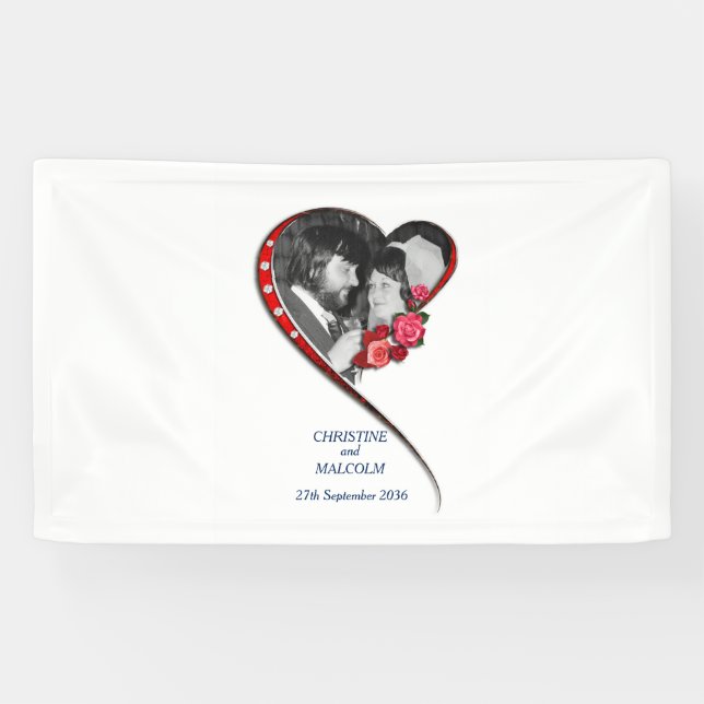 Banderoles Mariage cardiaque (Horizontal)