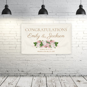 Banderoles Mariage Champêtre Rose Pâle pour un Couple : Lavem