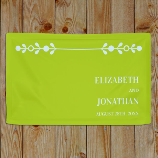 Banderoles Mariage Citron Vert et Bleu Côtiers (Créateur téléchargé)
