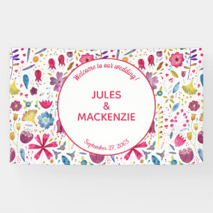 Banderoles Mariage d'aquarelle Hedgerow Fleurs sauvages