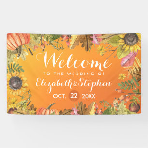 Banderoles Mariage de automne Bienvenue Automne Maple Feuille