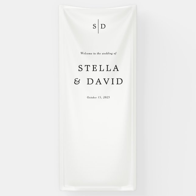 Banderoles Mariage de bienvenue Monogram Vinyl Banner (Vertical)