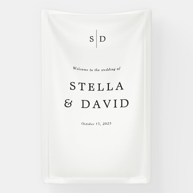 Banderoles Mariage de bienvenue Monogram Vinyl Banner (Verticale)