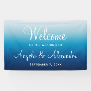 Banderoles Mariage de bord de mer Sky et Ocean Blue Gradient