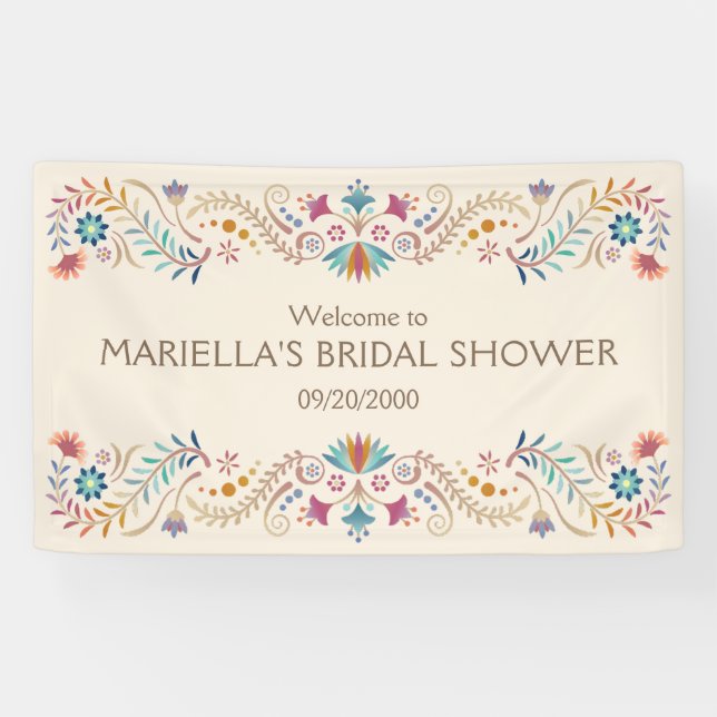 Banderoles Mariage de douche d'anniversaire Fiesta Boho (Horizontal)