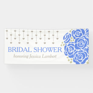 Banderoles Mariage de douche nuptiale bleu nom de la posite b