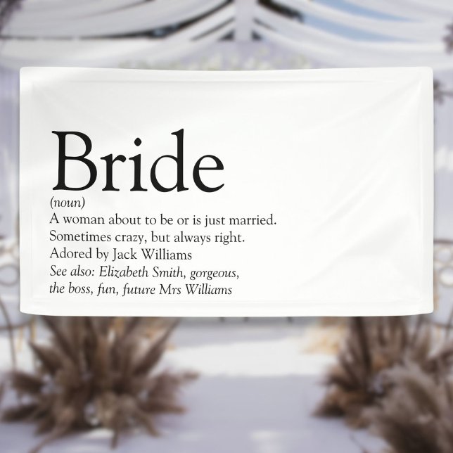 Banderoles Mariage de Fête des mariées de définition de la ma (Bride Definition Bridal Shower Wedding Banner)