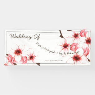 Banderoles Mariage de fleurs de cerisier d'origine asiatique