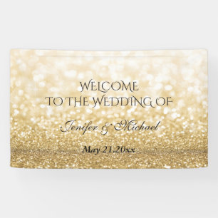 Banderoles Mariage de glitterie dorée tendance romantique