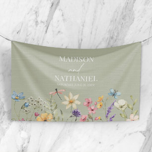 Banderoles Mariage de jardin floral de fleurs sauvages