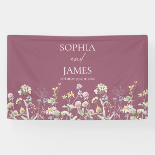 Banderoles Mariage de jardin floral de fleurs sauvages