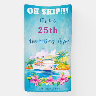 Banderoles mariage de porte de bateau de croisière du 25e ann