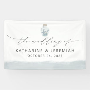 Banderoles Mariage de script de coquillage nautique moderne