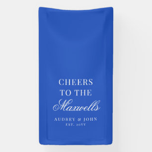 Banderoles Mariage de style Royal Blue avec écriture moderne