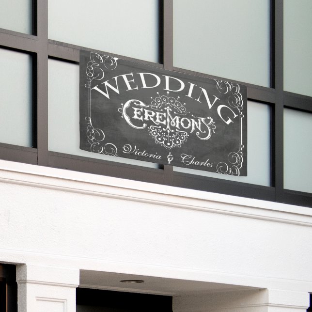 Banderoles Mariage de typographie Vintage Chalkboard (Bâtiment extérieur)
