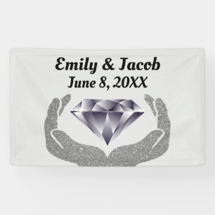 Banderoles Mariage des mains de diamant