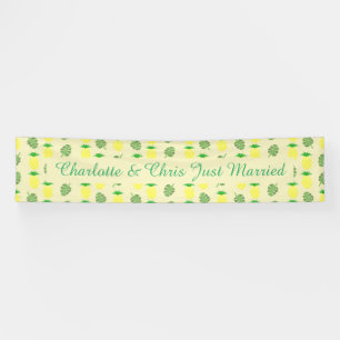 Banderoles Mariage d'été tropical Ananas et Palm Feuille