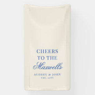 Banderoles Mariage écriture moderne Royal Blue ivoire Cheers