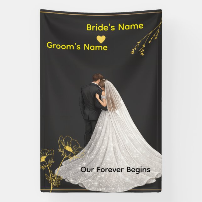 Banderoles Mariage Élégant  (Verticale)