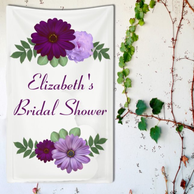 Banderoles Mariage Fleur de Pivoine Pourpre (Créateur téléchargé)