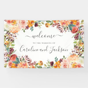 Banderoles Mariage Floral Automne Bienvenue