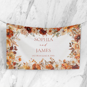 Banderoles Mariage Floral Automne Élégant Rustique