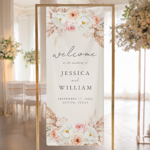 Banderoles Mariage Floral Minimaliste Bohème d'Automne Bienve