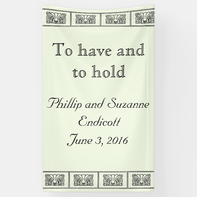 Banderoles Mariage frontalier Art déco personnalisé (Vertical)