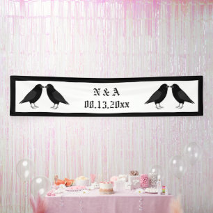 Banderoles Mariage gothique Baiser Ravens Personnalisé