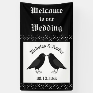 Banderoles Mariage gothique Baiser Ravens Personnalisé