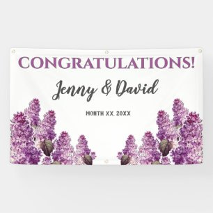 Banderoles Mariage Jardin de Printemps aux Lilas Suspendu