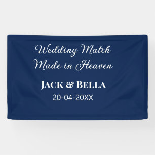 Banderoles Mariage Match fait au ciel mariage faveurs bleu