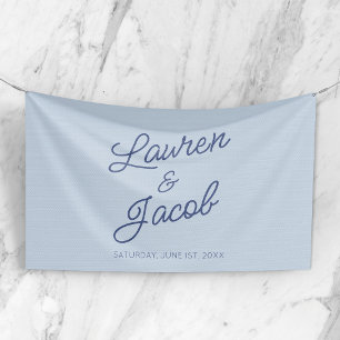 Banderoles Mariage Minimaliste Moderne Bleu