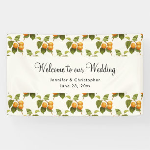 Banderoles Mariage Motif vintage Orange Apricots