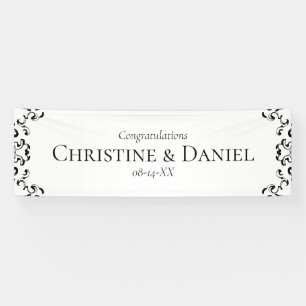 Banderoles Mariage noir et blanc