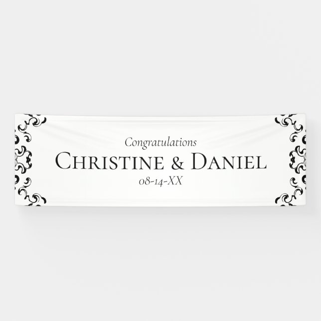 Banderoles Mariage noir et blanc (Horizontal)