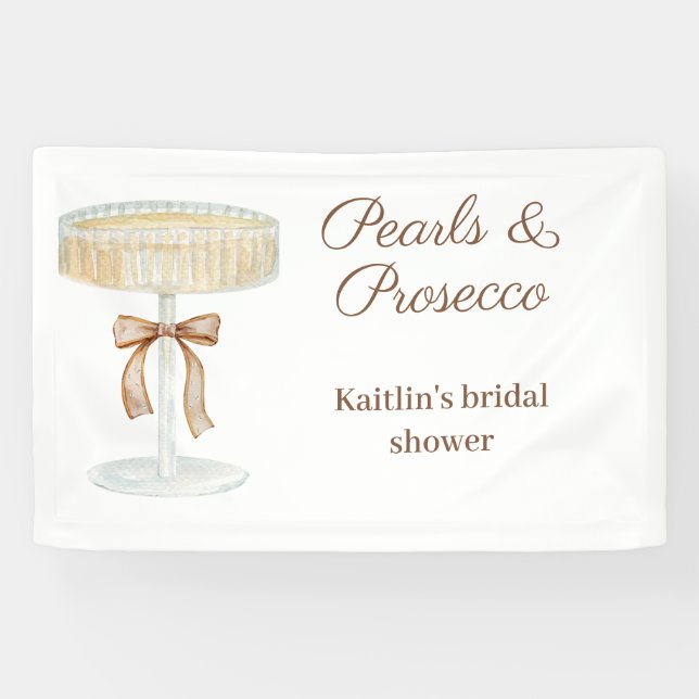 Banderoles Mariage perles et Prosecco amour  (Horizontal)